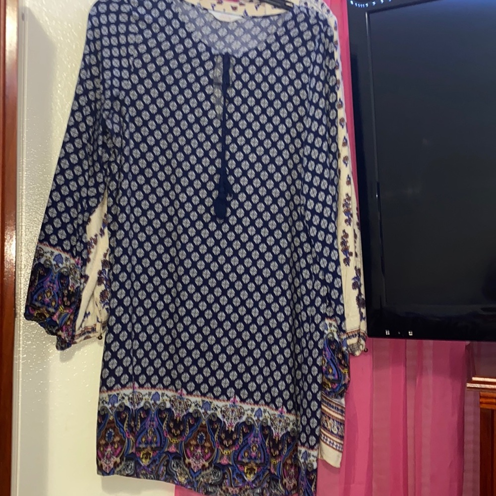 blue indie dress